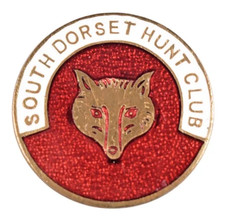 Vintage Old The South Dorset Hunt Club Supporters Enamel Lapel Brooch Badge