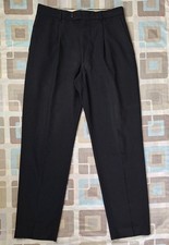 Mens Bhs Navy Blue Pinstripe Straight Tailored Trousers Size 32" Waist / 31" Leg