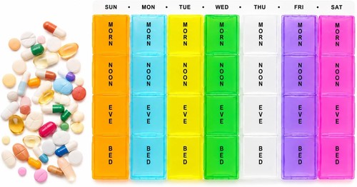 Pill box slot - pill, weekly
