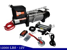 New Electric Winch 12V 12000LBS Steel Cable Recovery Truck 4x4 Offroad