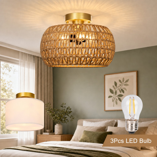 Rattan ceiling light - rattan,