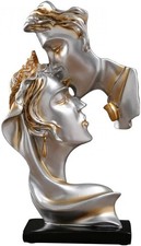 Couple Kiss Sculpture Silver