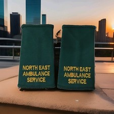 OBSOLETE NORTH EAST AMBULANCE SERVICE RANK SLIDES EPAULETTES