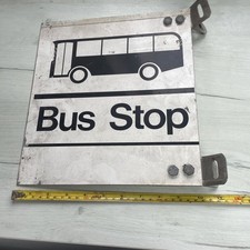 Vintage Bus Stop Sign Double