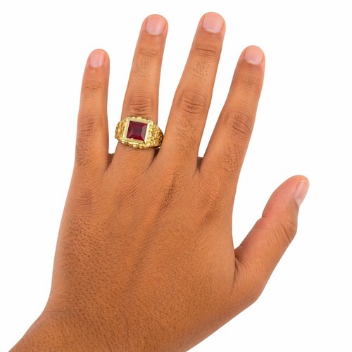 10k real gold red square - gold,