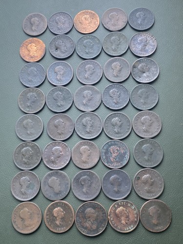 40x george iii half pennies - ,