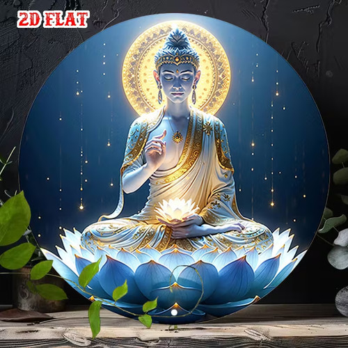 Buddha round metal aluminium - metal,