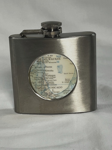Vtg stainless steel hip flask - stainless,