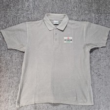 Becks Vier Polo Shirt, Size Large - P2P 21" Grey Official Merchandise 