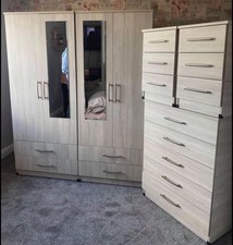Brand New SILVER 4 Doors Wardrobe Full Set Only £370 FREE FITTING/Assembly ❤️