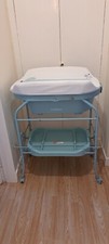 COSTWAY 4 in 1 Baby Bath Tub with Changing Table, Folding Infant Nursery Station