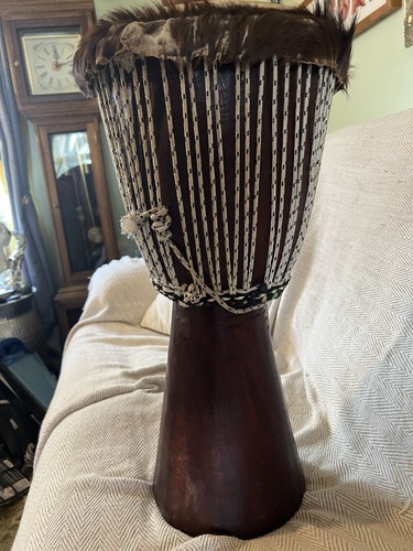 Gambian hand carved djembe - hand,
