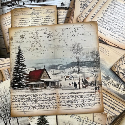 Vintage christmas papers 4 - vintage,