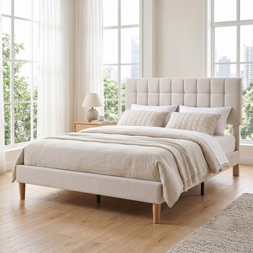 Double upholstered bed - double,
