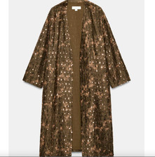Zara LONG SEQUIN KIMONO JACKET