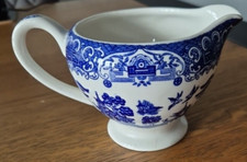 Vintage Blue & White Willow Pattern Milk/Cream Jug 8cm
