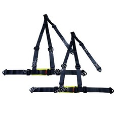Pair Black Racing Seat Belt 3
