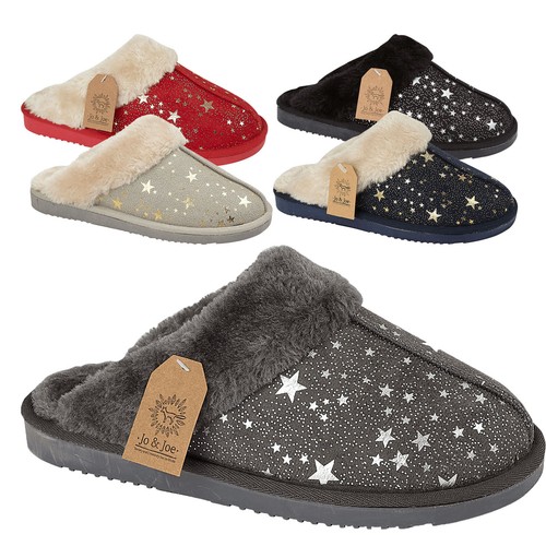 Ladies fur lined slippers - fur,