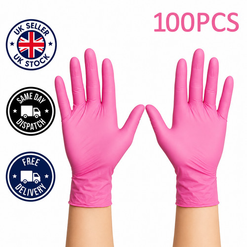 Disposable pink nitrile - nitrile, gloves
