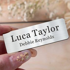 Personalised Engraved Name Badge Staff ID Tag with Pin Design Your Custom Badge