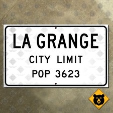 La Grange Texas city limit road sign Fayette County classic rock 1956 15x9