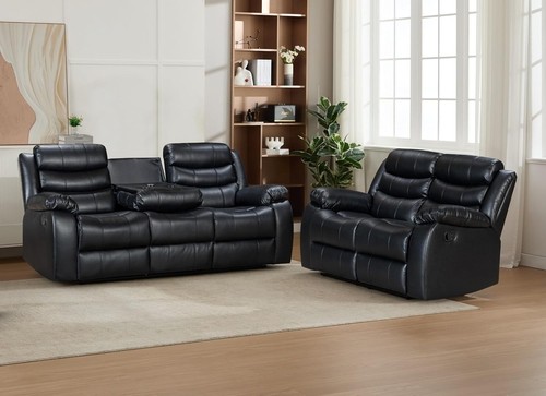 Roma recliner sofa black - recliner,