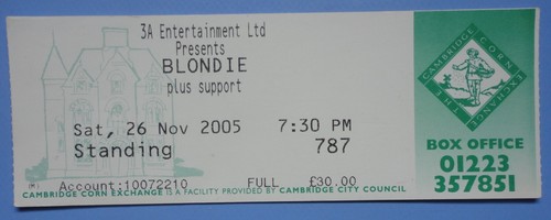 Blondie concert ticket nov - concert, 26