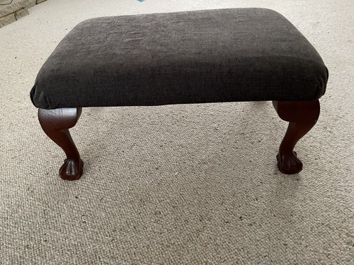 Dark brown mink footstool - mink,