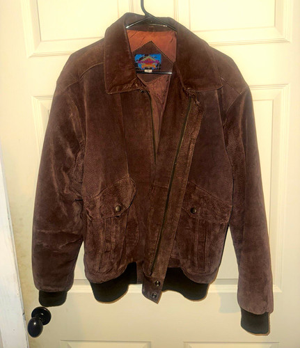 Men brown leather jacket - brown,