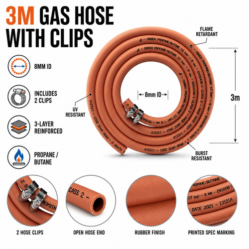 Propane butane gas pipe - gas, 3m
