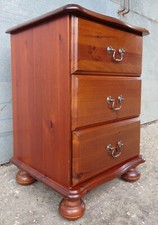 Vintage Ducal Pine Three (3) Drawer Bedside Chest of Drawers 