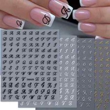 Nail Art Stickers Letters Italic Alphabet Design Decals Transfers Self Adhesive