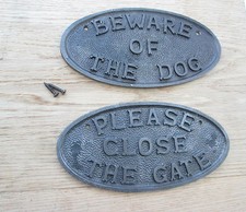 CAST IRON TRADITIONAL STYLE  SIGN WALL PLAQUE PLATE FENCE POST GARDEN