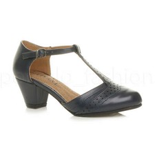 WOMENS LADIES LOW MID HEEL