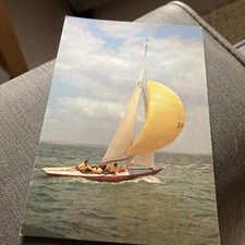Old Vintage Post Card SEA SAILING YACHT DINGHY BOAT  J Arthur Dixon