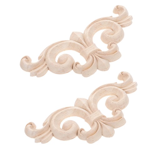 Pcs wooden carved appliques - 2,