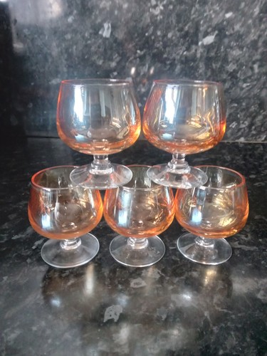 Vintage brandy peach - peach, glasses