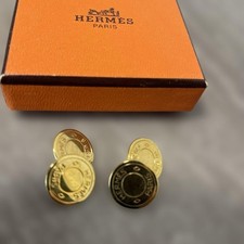 Hermes cufflinks gold button - hermes,