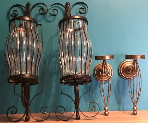 Vtg wall candle holders - vtg, holders: