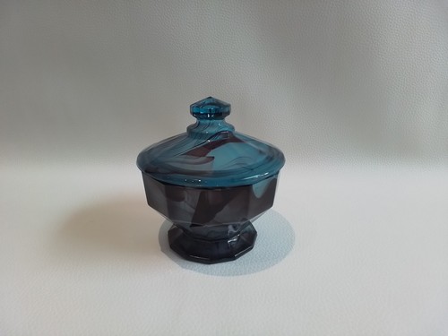 Blue cloud glass vanity powder - blue,