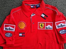 Official 2001 Ferrari Marlboro Hilfiger F1 Team Crew Issue Polo Shirt New