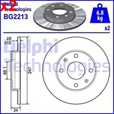 2X DELPHI Brake Disc For