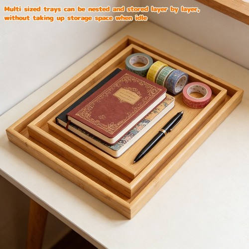 Wooden trays set bamboo - wooden,