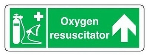 Oxygen resuscitator arrow - oxygen, up