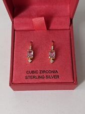 Rachel Zoe Gold Plated Sterling Silver Sparkling Cubic Zirconia Dangle Earrings