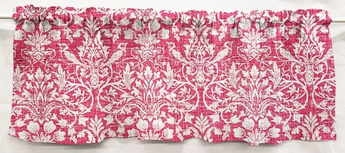 Pink floral damask valances - pink,