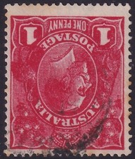 AUST KGV 1d RED SINGLE WMK