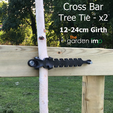 Cross Bar Tree Ties x 2 - Super Soft Rubber Adjustable Strap Plant Stake Support