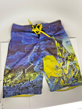 VANS x IRON MAIDEN “LIVE AFTER DEATH” ALBUM ART BOARD SHORTS SIZE 28M *USED*