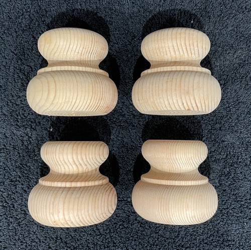 Pine wooden bun feet - wooden, of